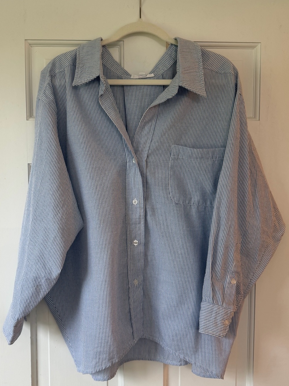 BB Dakota Blue and White Pinstripe Button-Down Shirt